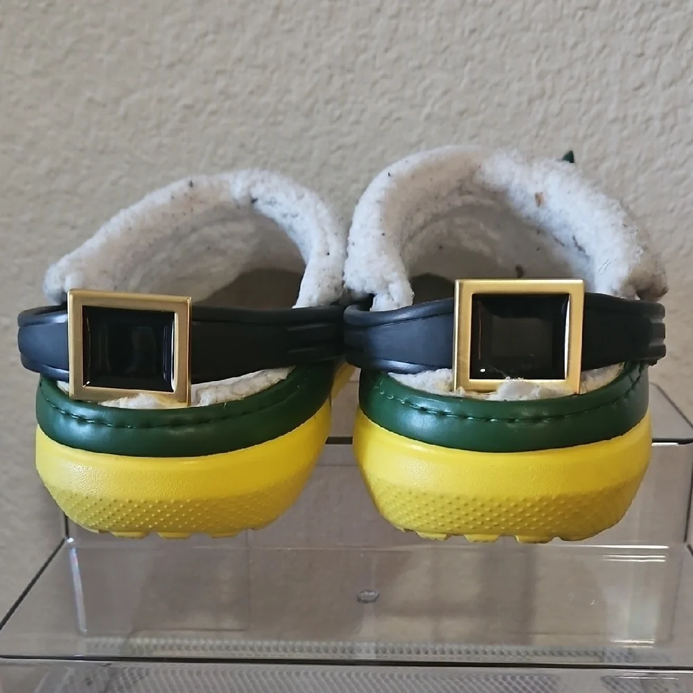 CROCS ELF Green Kids Slippers with Fun Decorations